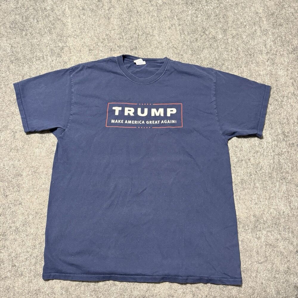 Trump Make America Great Again T-Shirt Mens XL Navy Blue MAGA Political Graphic